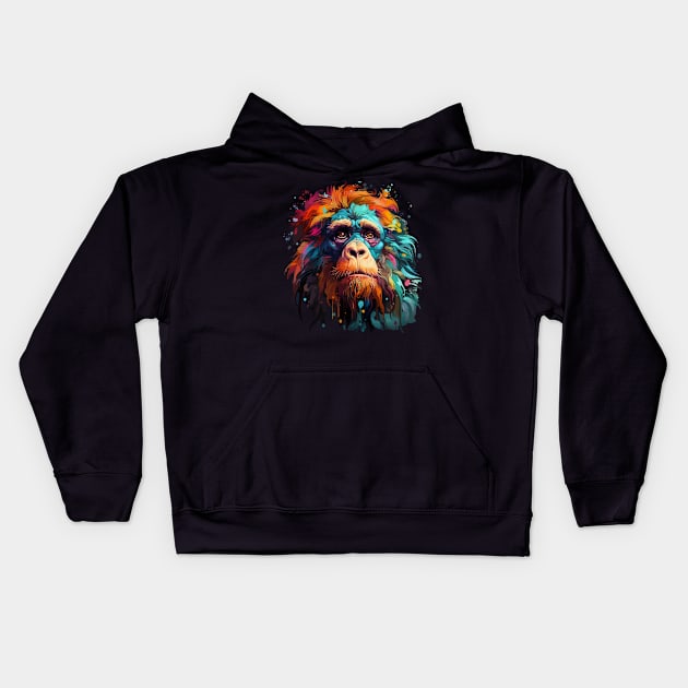 Orangutan Rainbow Kids Hoodie by JH Mart